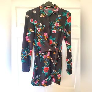 Luna Black Floral Embroidery minidress